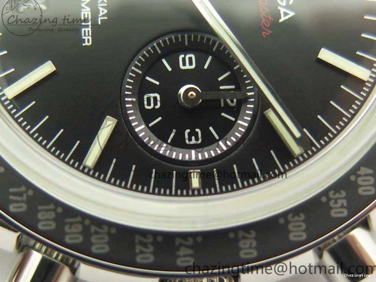 0317 TechFriendly SpeedMaster MoonWatch SS OMF 1:1 Best Edition Black Red Dial On SS Bracelet A9300 V 8092